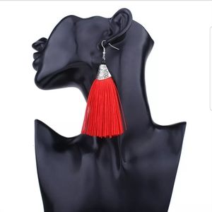 New gorgeous bohemian red tassel earrings